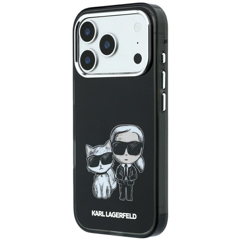 Karl Lagerfeld Smooth Karl Choupette Bodies Sketch MagSafe vāciņš iPhone 18 Pro Max / 17 Pro Max, melns