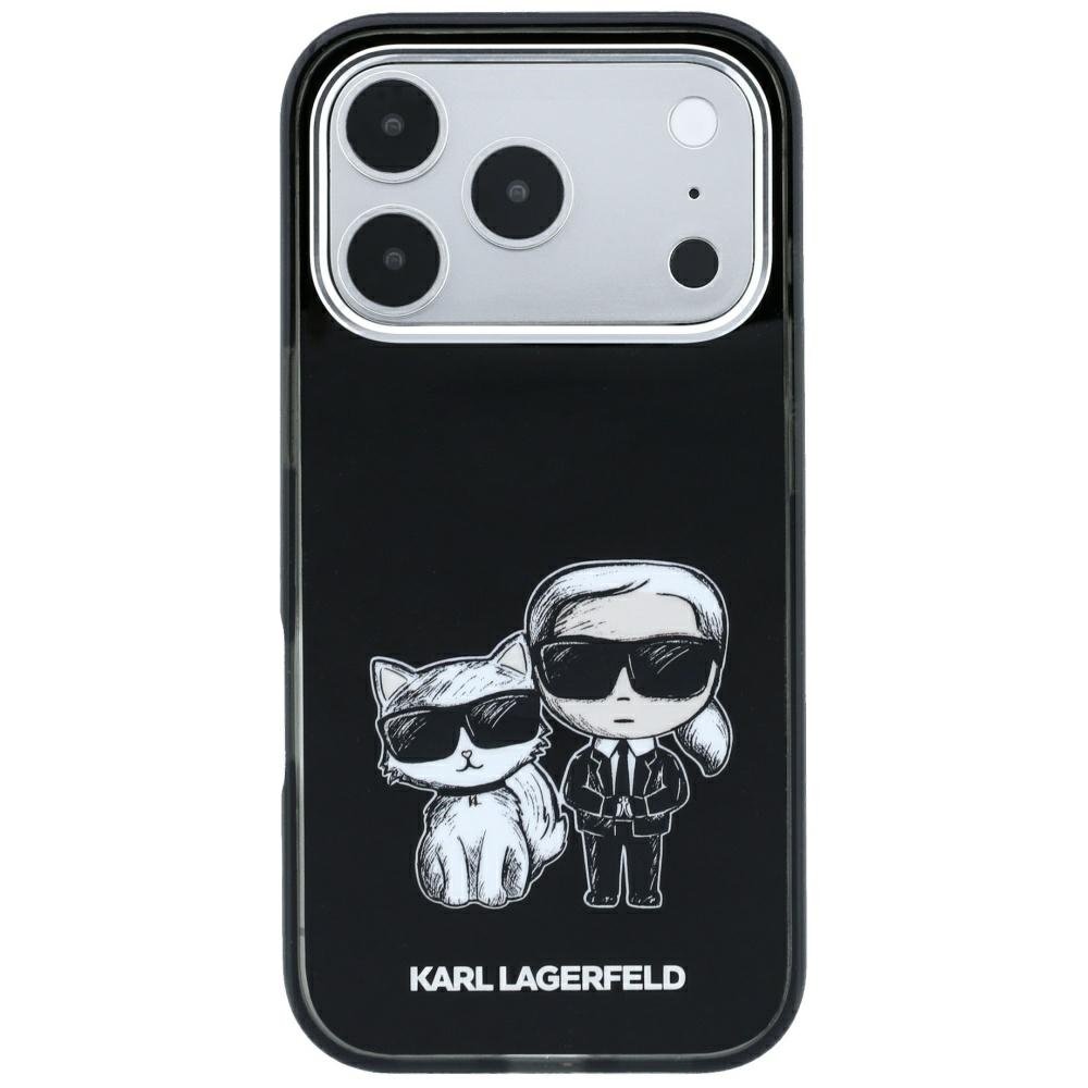 Karl Lagerfeld Smooth Karl Choupette Bodies Sketch MagSafe vāciņš iPhone 18 Pro Max / 17 Pro Max, melns