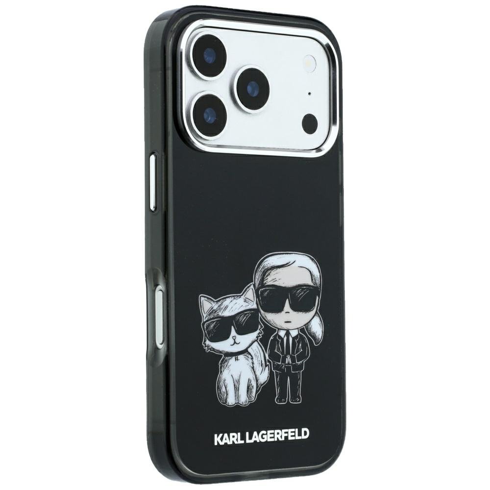 Karl Lagerfeld Smooth Karl Choupette Bodies Sketch MagSafe vāciņš iPhone 18 Pro Max / 17 Pro Max, melns