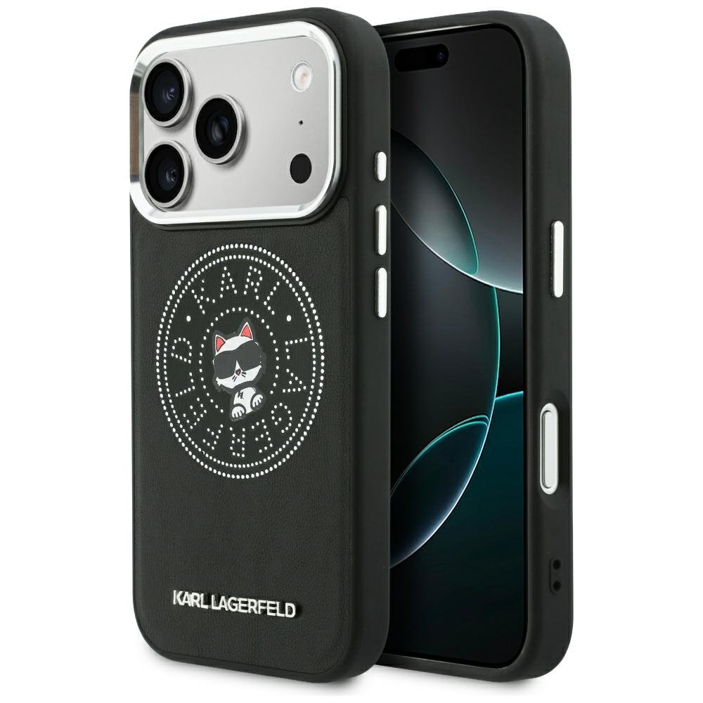 Karl Lagerfeld Point Choupette Sketch MagSafe vāciņš iPhone 18 Pro / 17 Pro, melns