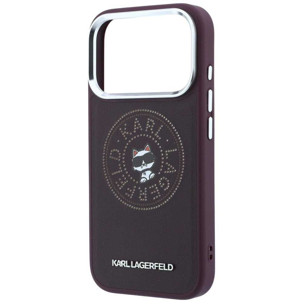 Karl Lagerfeld Point Choupette Sketch MagSafe vāciņš iPhone 18 Pro / 17 Pro, bordo krāsā