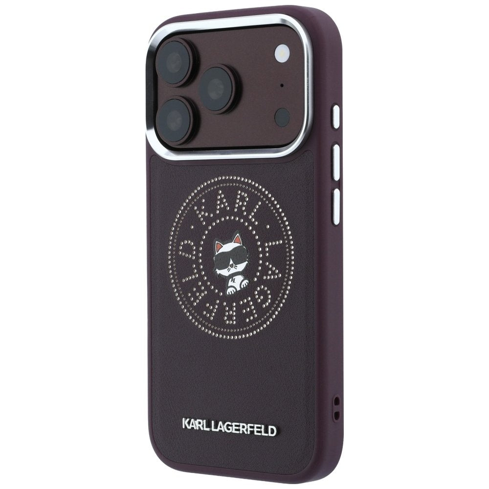 Karl Lagerfeld Point Choupette Sketch MagSafe vāciņš iPhone 18 Pro Max / 17 Pro Max, bordo krāsā