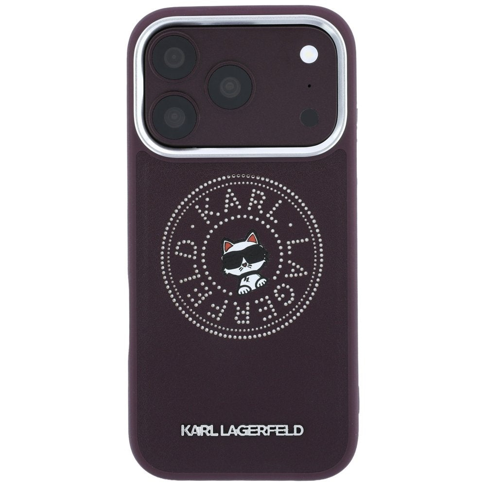 Karl Lagerfeld Point Choupette Sketch MagSafe vāciņš iPhone 18 Pro Max / 17 Pro Max, bordo krāsā
