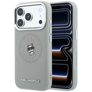 Karl Lagerfeld Point Choupette Sketch MagSafe vāciņš iPhone 18 Pro Max / 17 Pro Max, pelēks