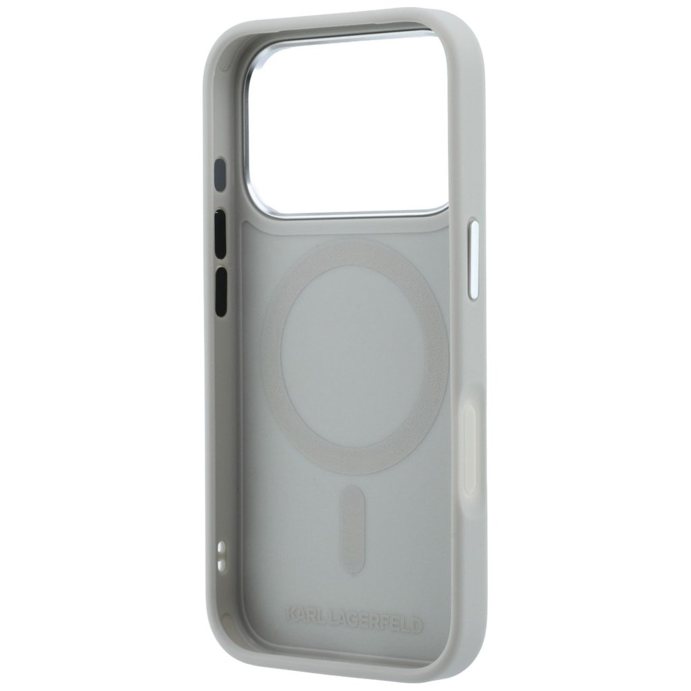 Karl Lagerfeld Point Choupette Sketch MagSafe vāciņš iPhone 18 Pro Max / 17 Pro Max, pelēks