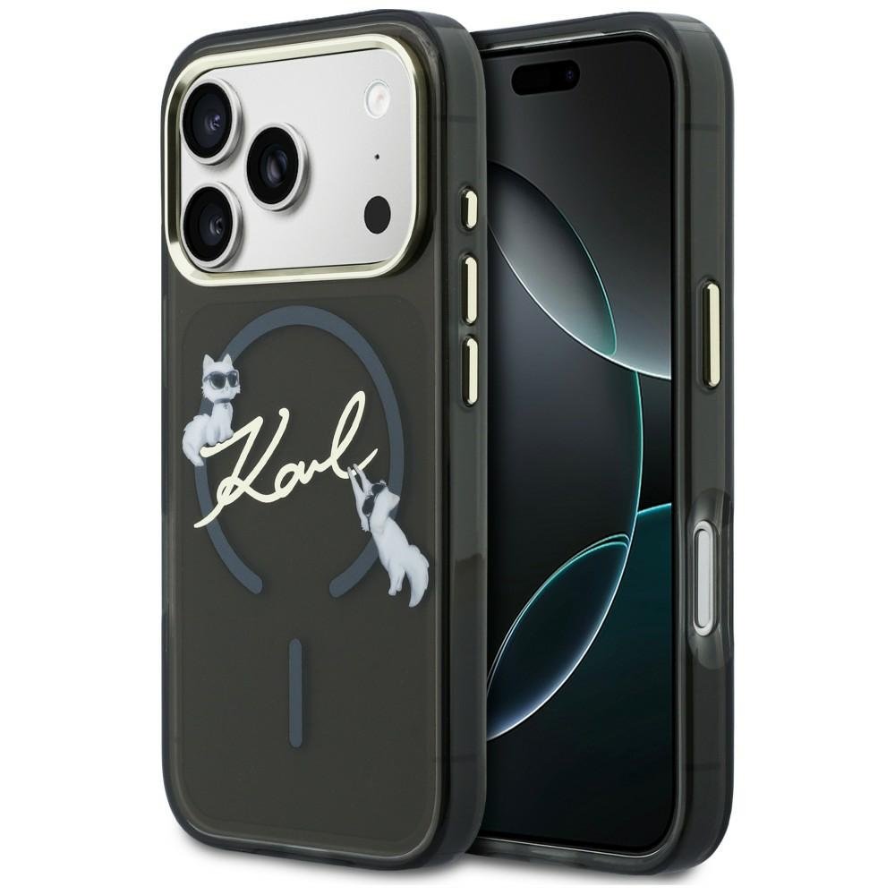 Karl Lagerfeld Script Logo MagSafe vāciņš iPhone 18 Pro Max / 17 Pro Max, melns