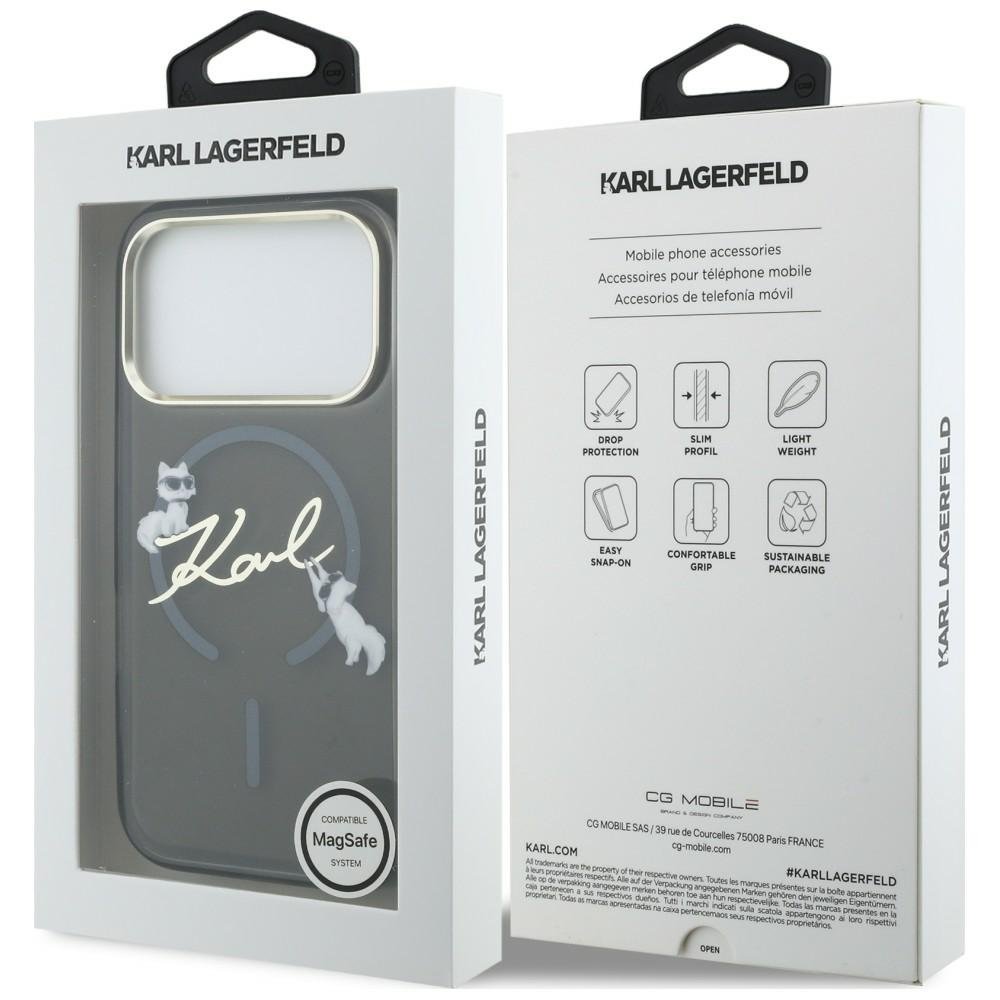 Karl Lagerfeld Script Logo MagSafe vāciņš iPhone 18 Pro Max / 17 Pro Max, melns
