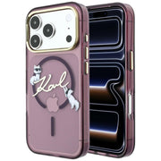 Karl Lagerfeld Script Logo MagSafe vāciņš iPhone 18 Pro Max / 17 Pro Max, bordo krāsā