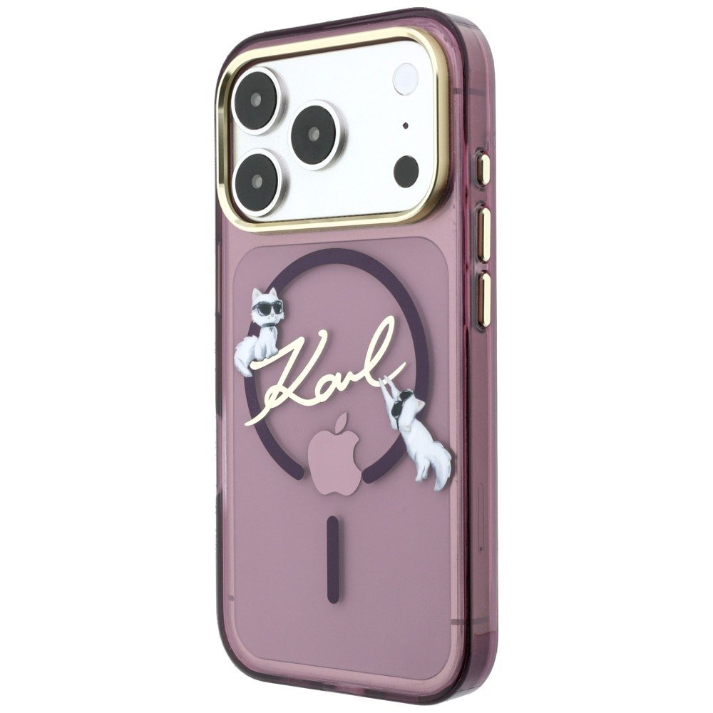 Karl Lagerfeld Script Logo MagSafe vāciņš iPhone 18 Pro Max / 17 Pro Max, bordo krāsā