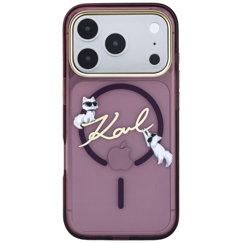 Karl Lagerfeld Script Logo MagSafe vāciņš iPhone 18 Pro Max / 17 Pro Max, bordo krāsā