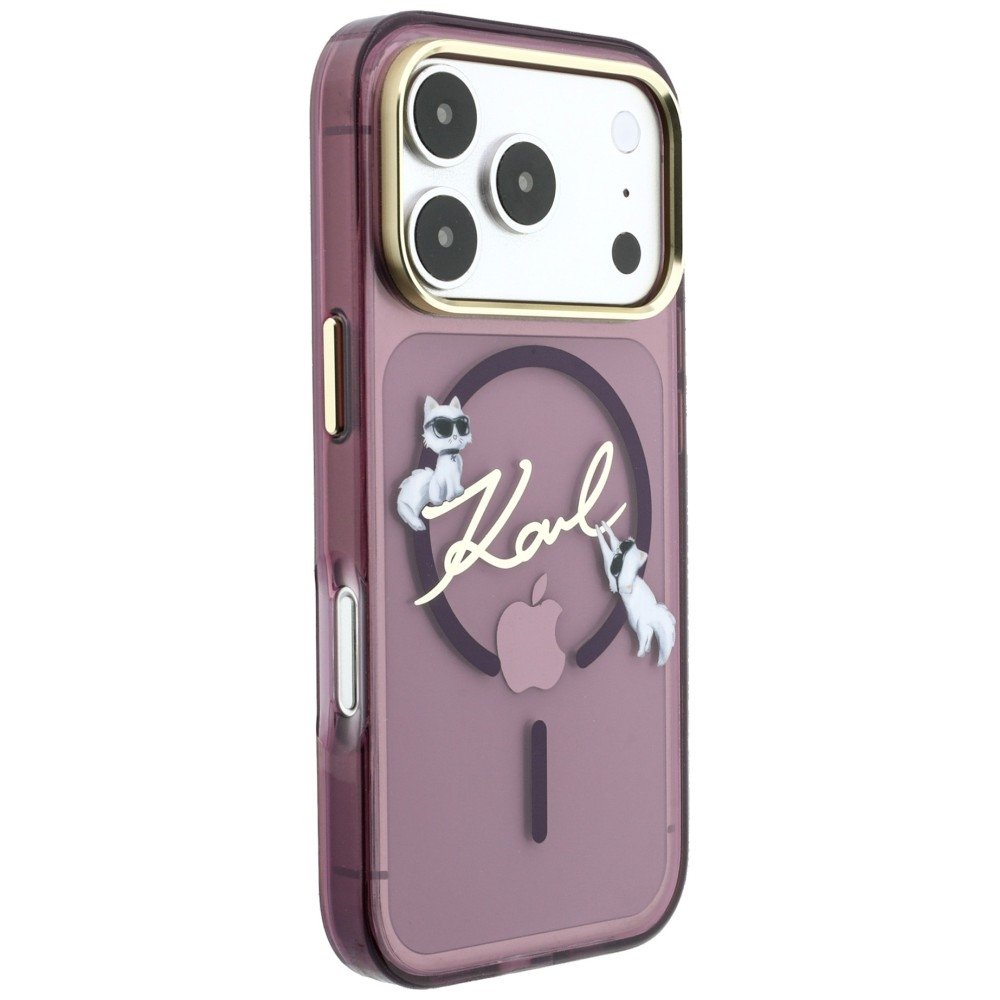 Karl Lagerfeld Script Logo MagSafe vāciņš iPhone 18 Pro Max / 17 Pro Max, bordo krāsā