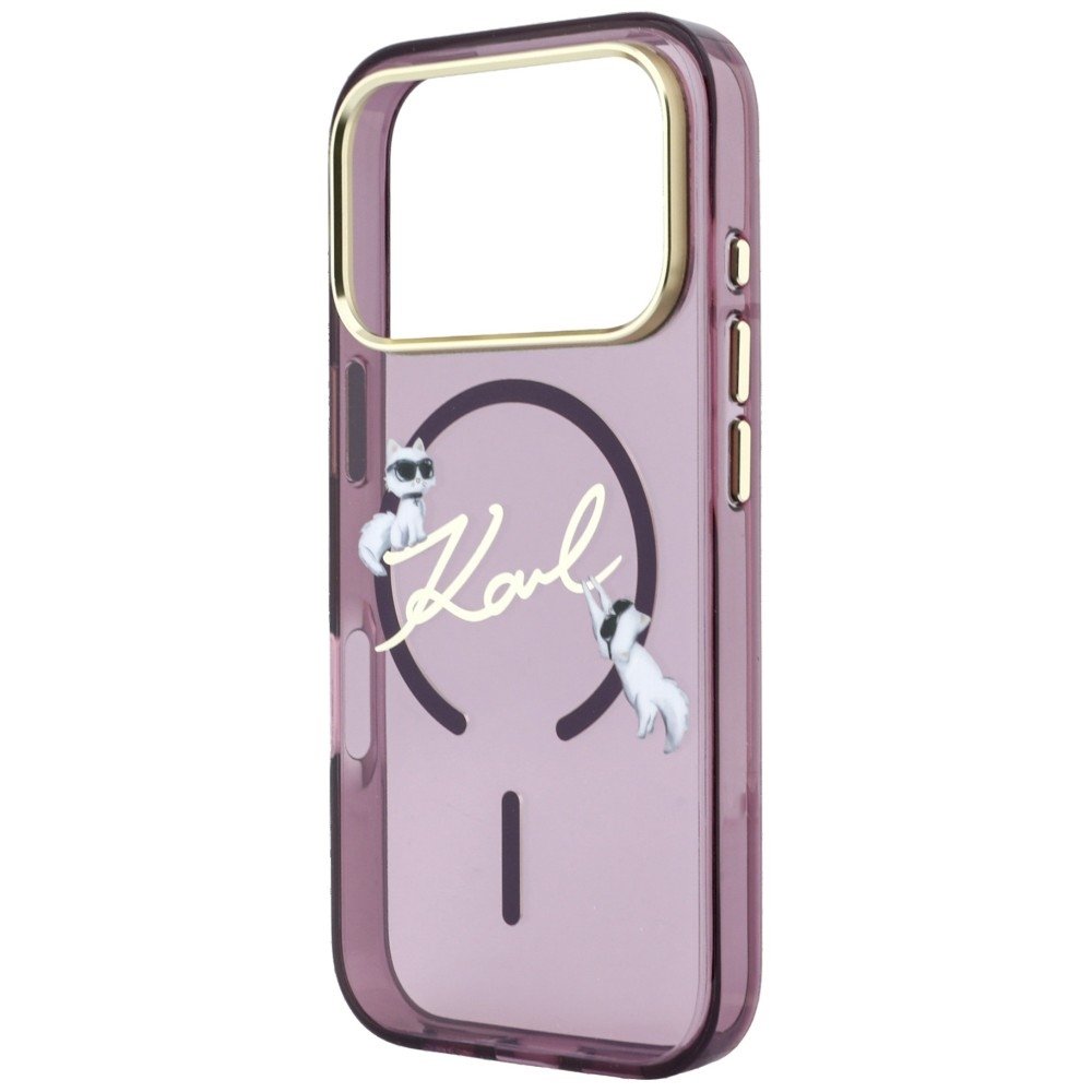Karl Lagerfeld Script Logo MagSafe vāciņš iPhone 18 Pro Max / 17 Pro Max, bordo krāsā