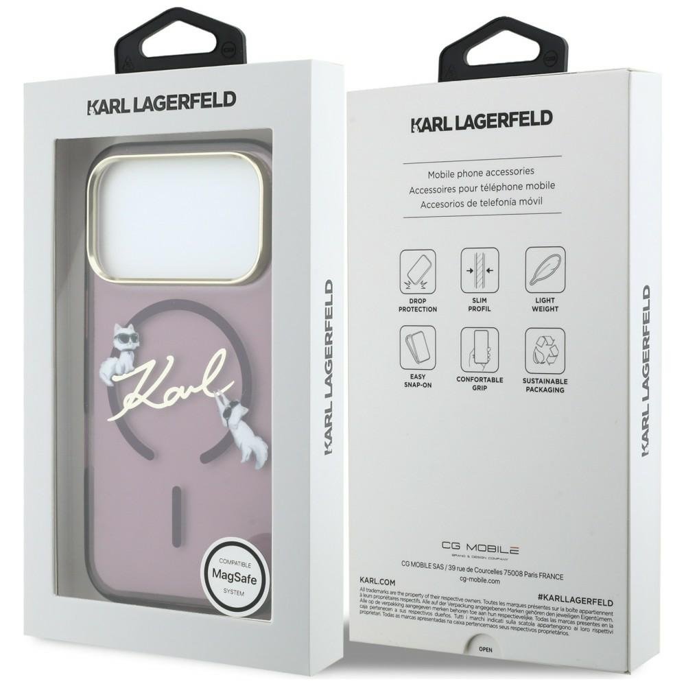 Karl Lagerfeld Script Logo MagSafe vāciņš iPhone 18 Pro Max / 17 Pro Max, bordo krāsā