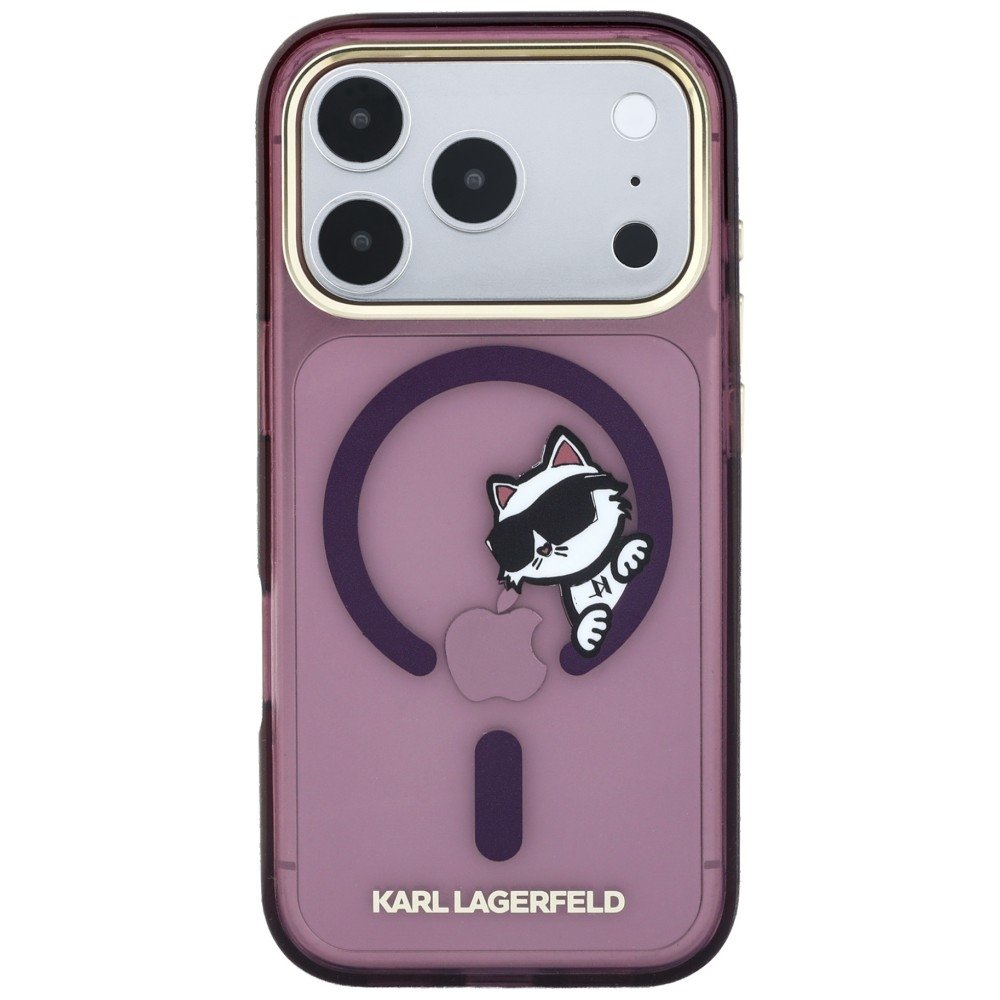 Karl Lagerfeld Peekaboo Logo MagSafe vāciņš iPhone 18 Pro Max / 17 Pro Max, bordo krāsā