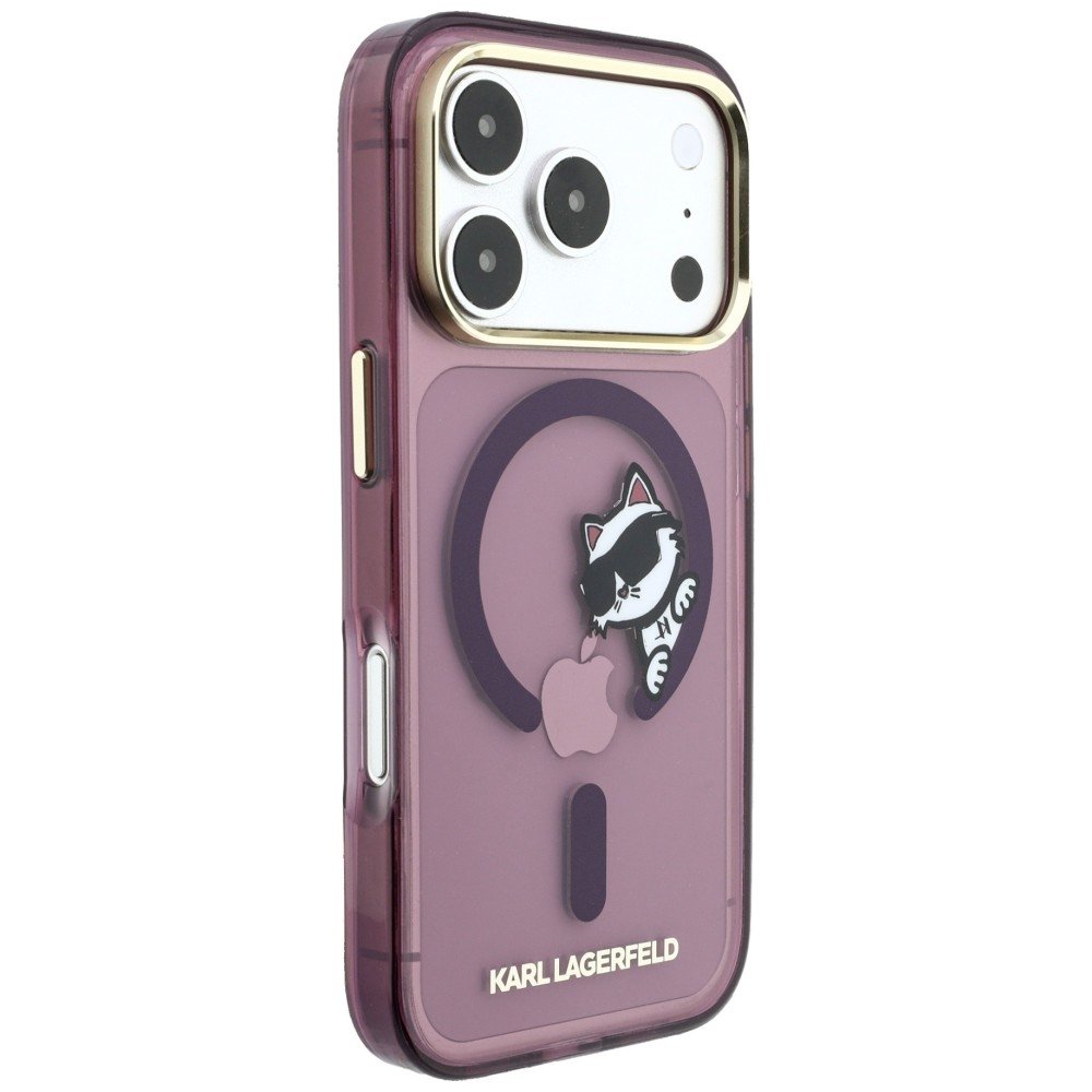 Karl Lagerfeld Peekaboo Logo MagSafe vāciņš iPhone 18 Pro Max / 17 Pro Max, bordo krāsā