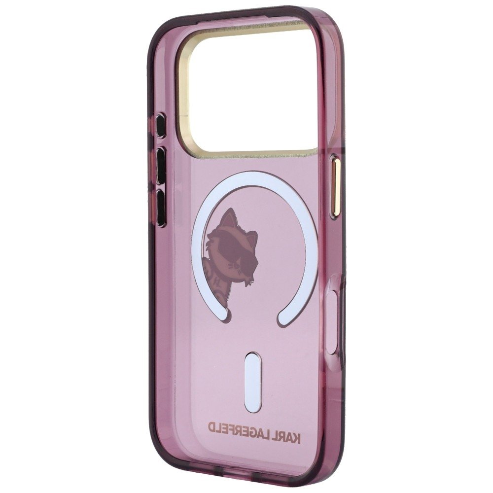 Karl Lagerfeld Peekaboo Logo MagSafe vāciņš iPhone 18 Pro Max / 17 Pro Max, bordo krāsā