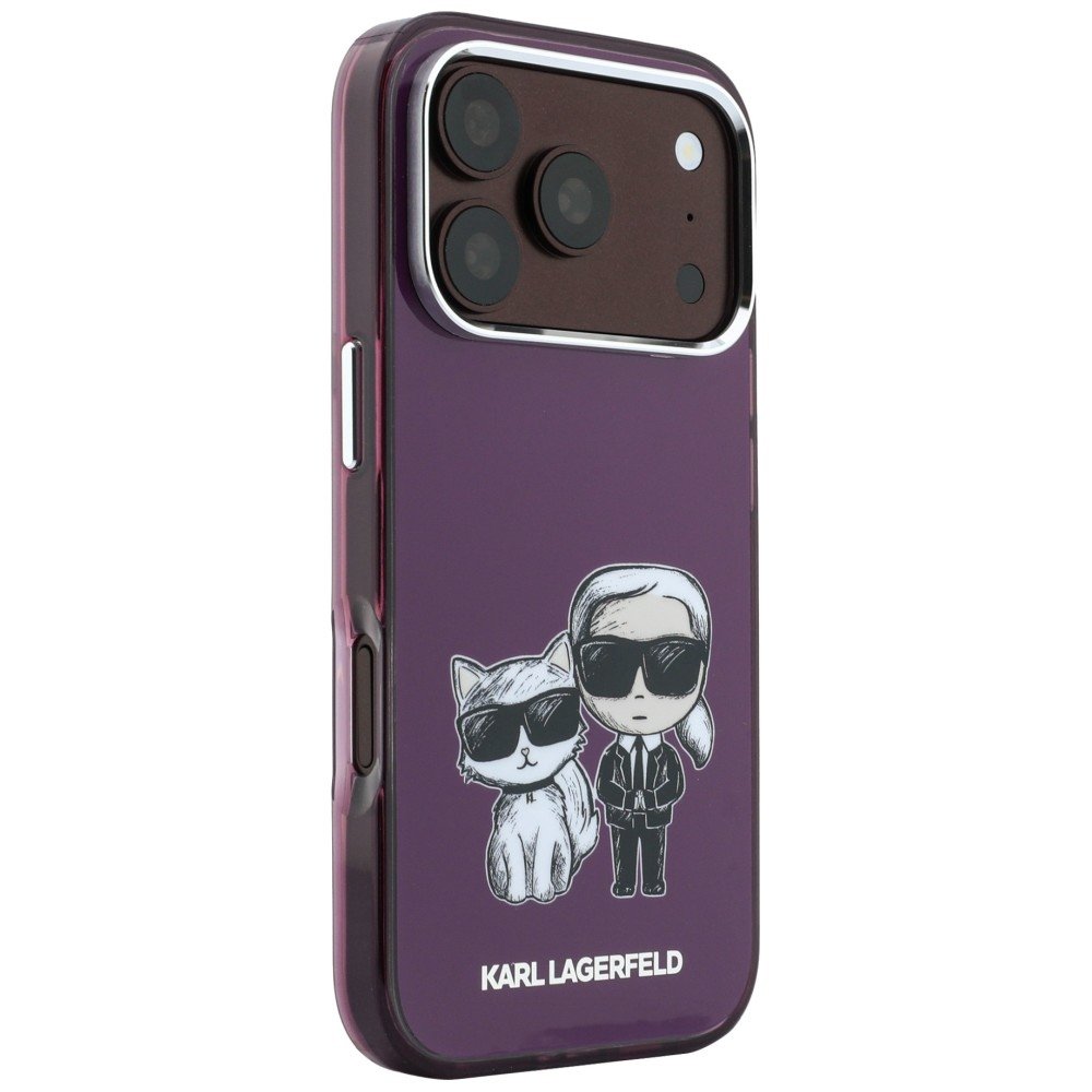 Karl Lagerfeld IML Karl Choupette Bodies skices apdruka MagSafe vāciņš iPhone 18 Pro Max / 17 Pro Max, bordo krāsā