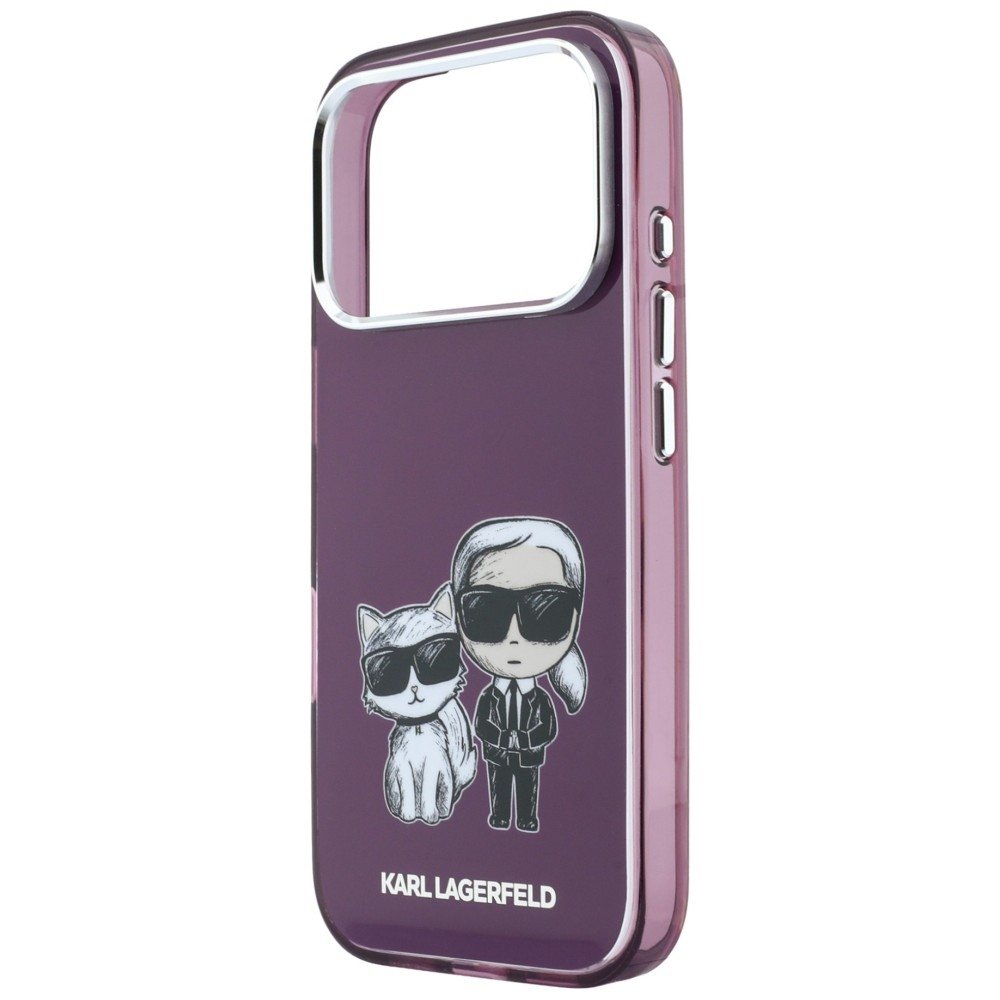 Karl Lagerfeld IML Karl Choupette Bodies skices apdruka MagSafe vāciņš iPhone 18 Pro Max / 17 Pro Max, bordo krāsā