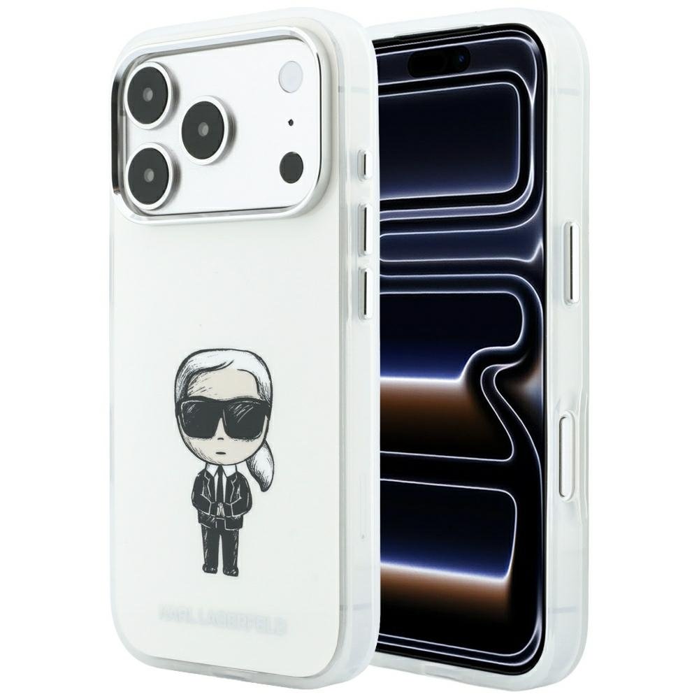 Karl Lagerfeld IML Ikonik Sketch Print MagSafe vāciņš iPhone 18 Pro Max / 17 Pro Max, smilškrāsā