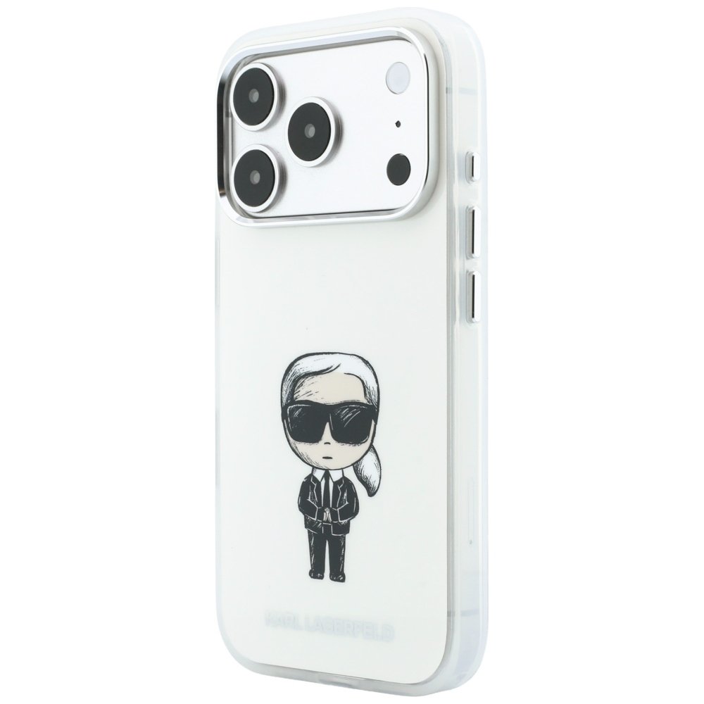 Karl Lagerfeld IML Ikonik Sketch Print MagSafe vāciņš iPhone 18 Pro Max / 17 Pro Max, smilškrāsā