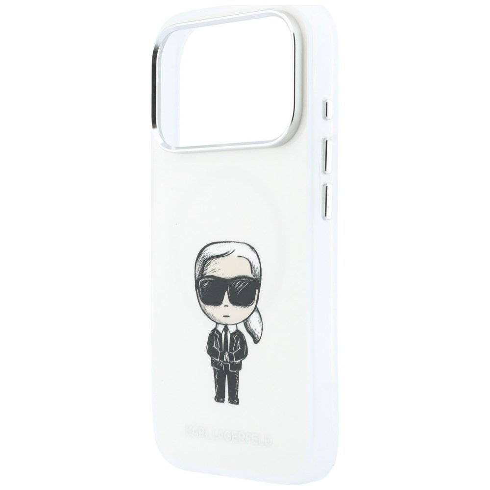 Karl Lagerfeld IML Ikonik Sketch Print MagSafe vāciņš iPhone 18 Pro Max / 17 Pro Max, smilškrāsā