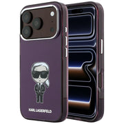 Karl Lagerfeld IML Ikonik Sketch Print MagSafe vāciņš iPhone 18 Pro Max / 17 Pro Max, bordo krāsā