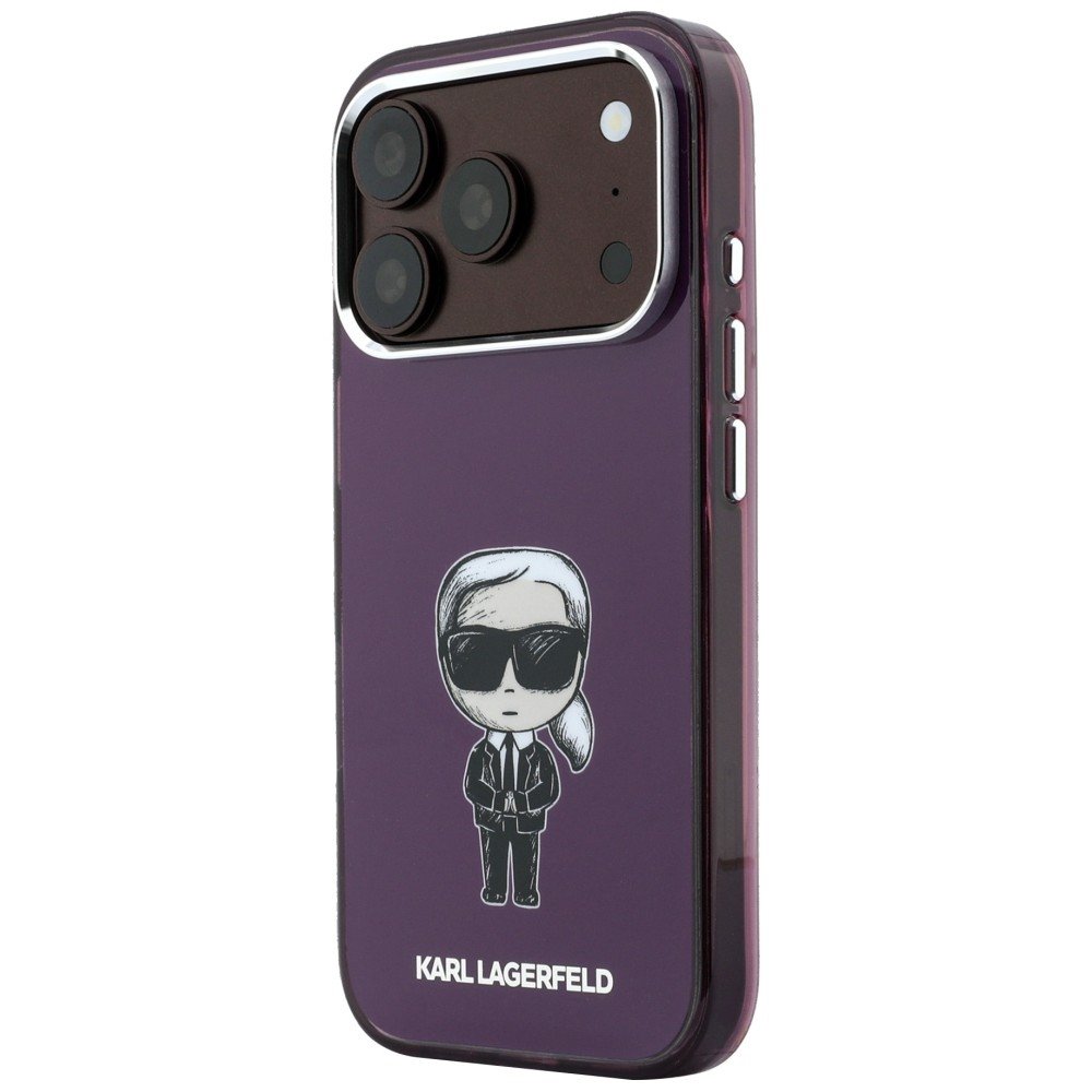 Karl Lagerfeld IML Ikonik Sketch Print MagSafe vāciņš iPhone 18 Pro Max / 17 Pro Max, bordo krāsā