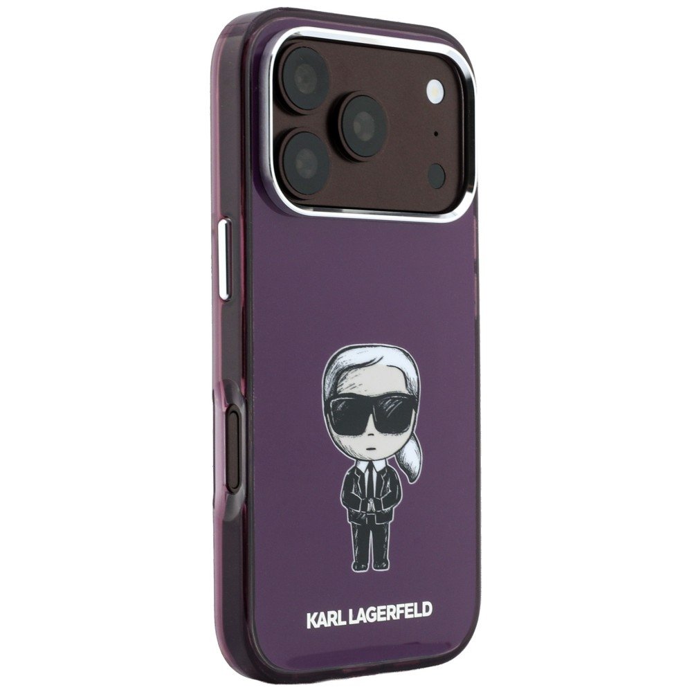 Karl Lagerfeld IML Ikonik Sketch Print MagSafe vāciņš iPhone 18 Pro Max / 17 Pro Max, bordo krāsā