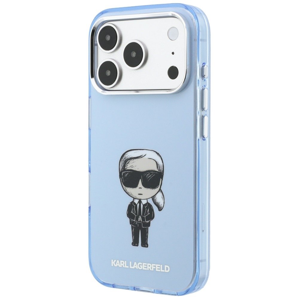 Karl Lagerfeld IML Ikonik Sketch Print MagSafe vāciņš iPhone 18 Pro Max / 17 Pro Max gaiši zils