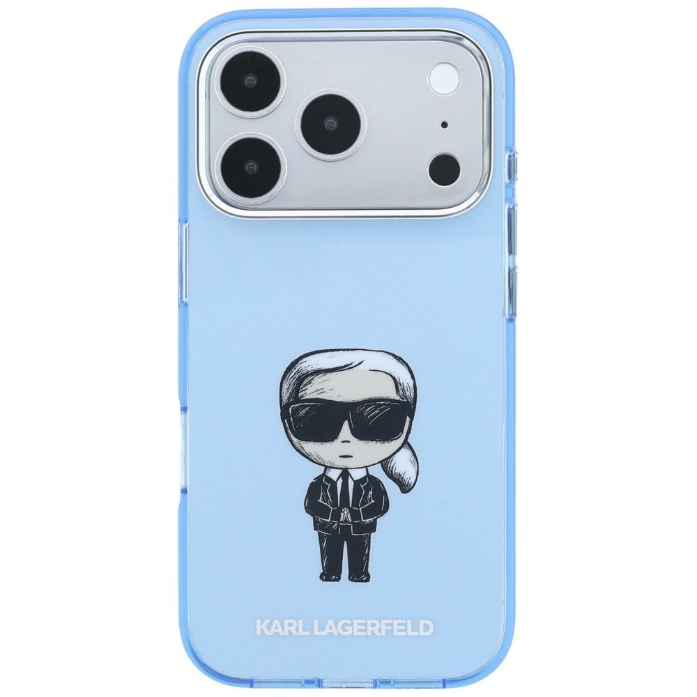 Karl Lagerfeld IML Ikonik Sketch Print MagSafe vāciņš iPhone 18 Pro Max / 17 Pro Max gaiši zils