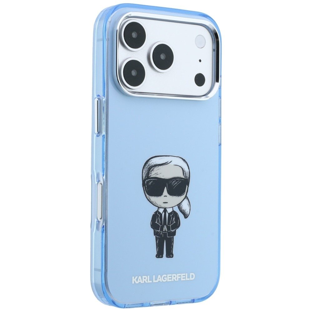 Karl Lagerfeld IML Ikonik Sketch Print MagSafe vāciņš iPhone 18 Pro Max / 17 Pro Max gaiši zils