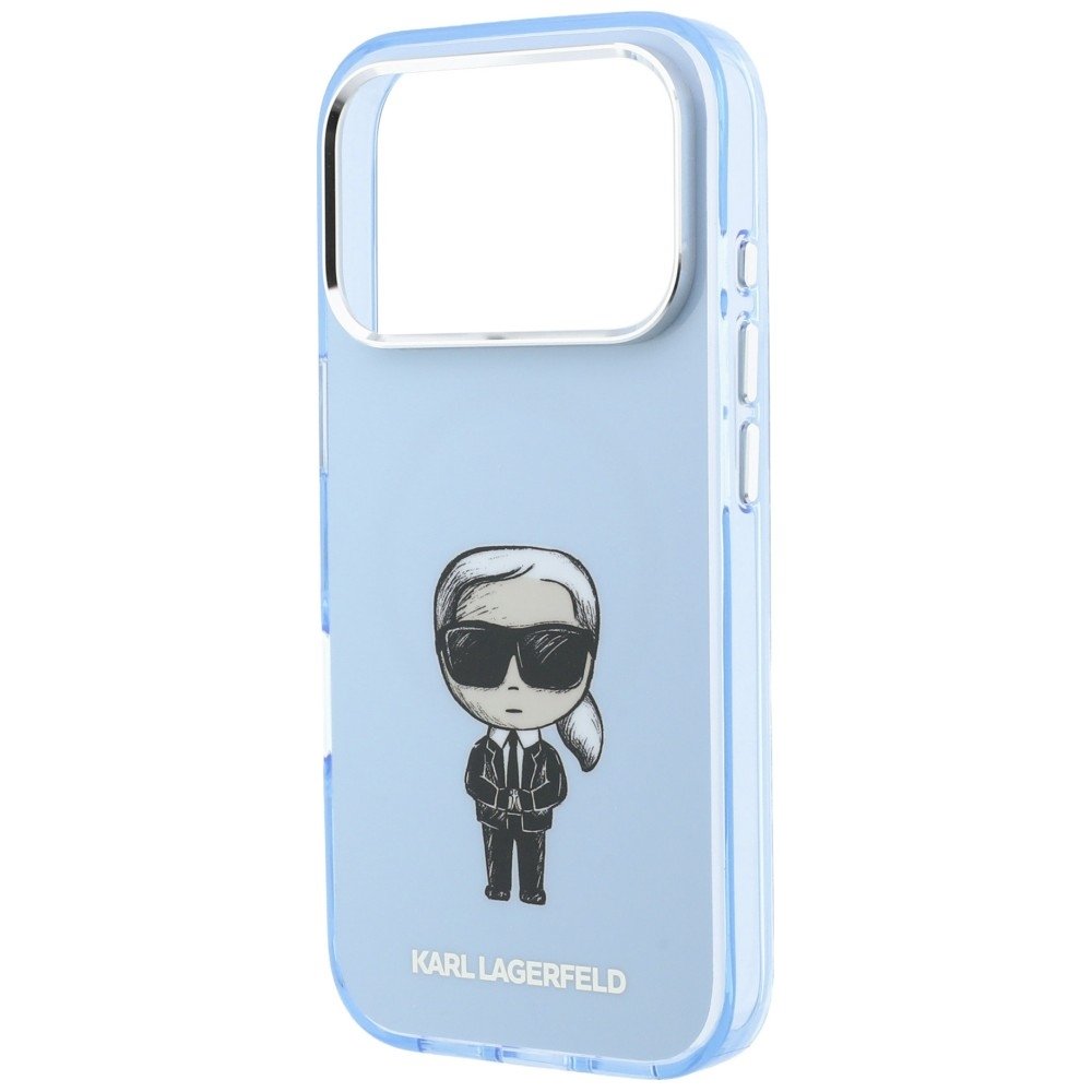 Karl Lagerfeld IML Ikonik Sketch Print MagSafe vāciņš iPhone 18 Pro Max / 17 Pro Max gaiši zils