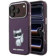 Karl Lagerfeld IML Choupette skices ar MagSafe savienojumu iPhone 18 Pro Max / 17 Pro Max vāciņš, bordo krāsā