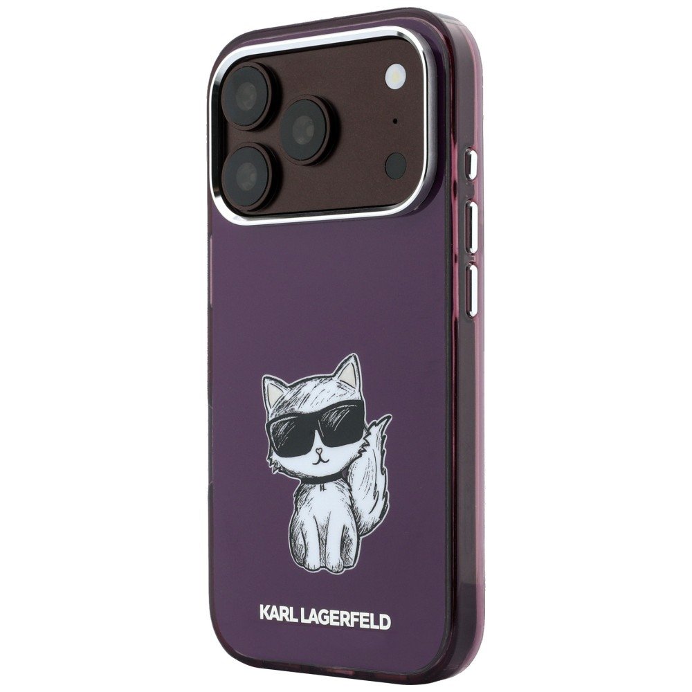Karl Lagerfeld IML Choupette skices ar MagSafe savienojumu iPhone 18 Pro Max / 17 Pro Max vāciņš, bordo krāsā