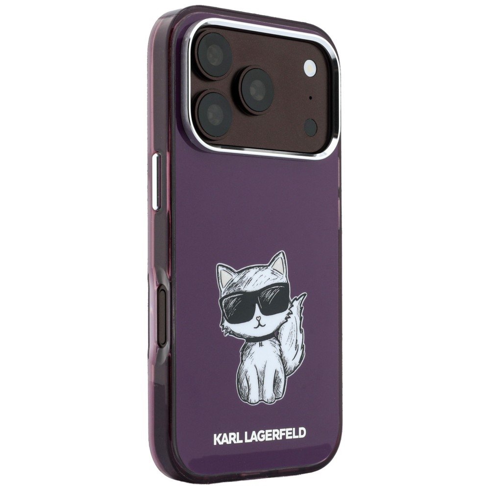 Karl Lagerfeld IML Choupette skices ar MagSafe savienojumu iPhone 18 Pro Max / 17 Pro Max vāciņš, bordo krāsā