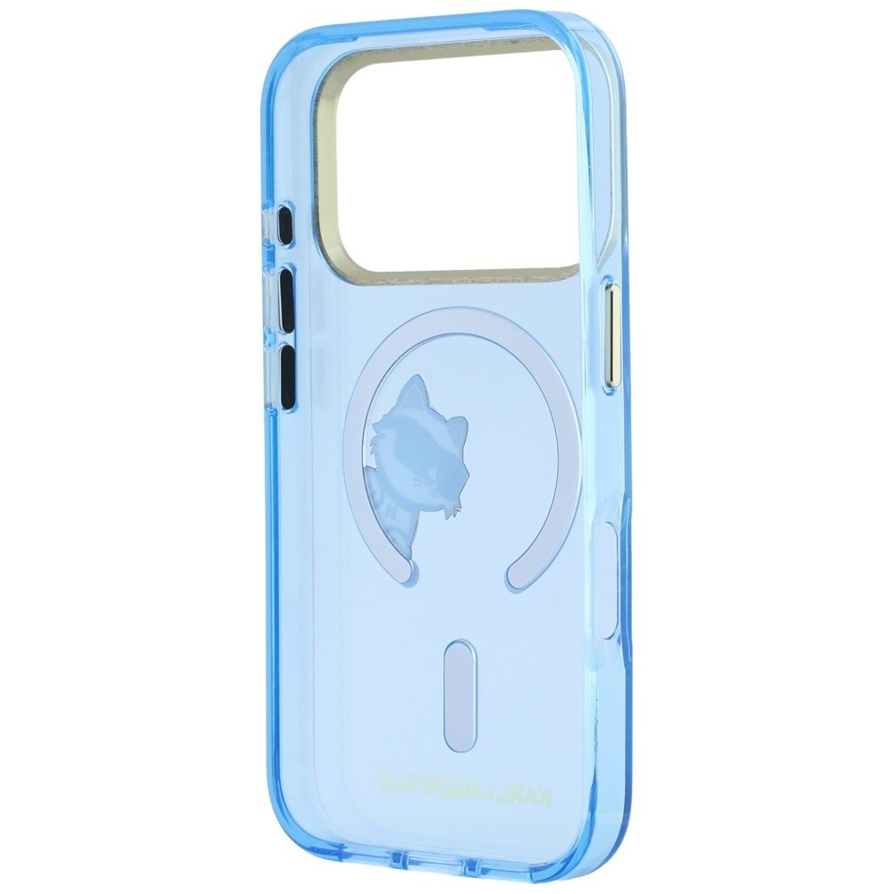 Karl Lagerfeld Peekaboo Logo MagSafe vāciņš iPhone 18 Pro / 17 Pro, gaiši zils