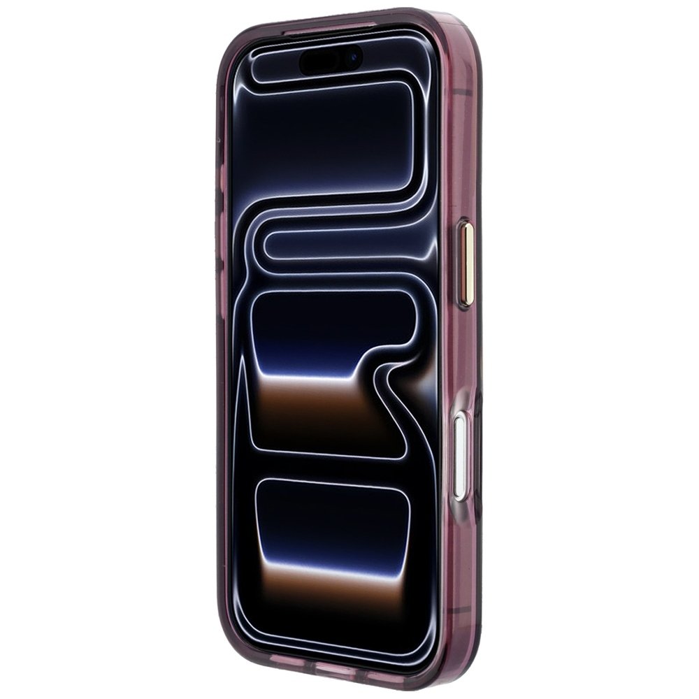 Karl Lagerfeld IML Big Signature rāmītis no sveķiem un metāla iPhone 18 Pro / 17 Pro, bordo krāsā