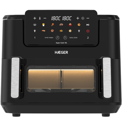 Haeger AF-D10.010B Super Cook Karstā gaisa cepšanas ierīce 10L (2 x 5L) 2600W