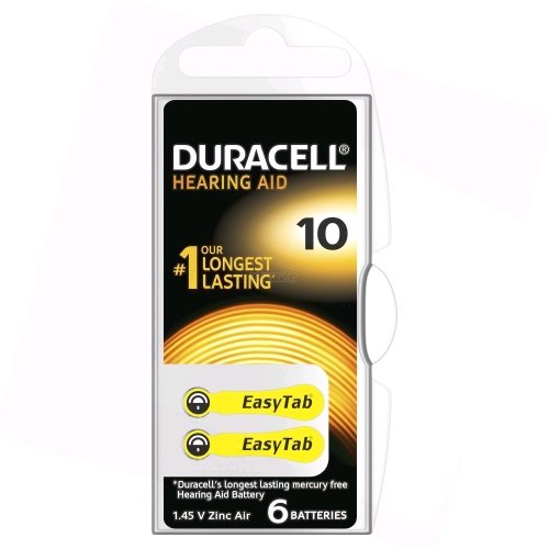 Duracell Hearing 10 (A10) blistera iepakojumā 6 gab.