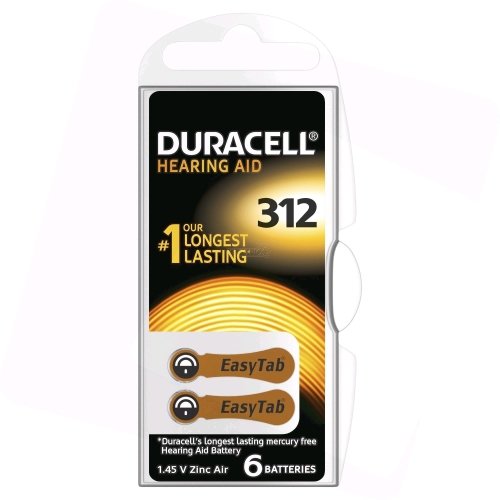 Duracell Hearing 312 (A312) blistera iepakojumā 6 gab.