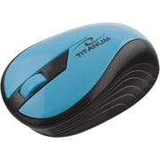 Titanium TM114T 1000 dpi optiskā bezvadu datorpele, zilā krāsā