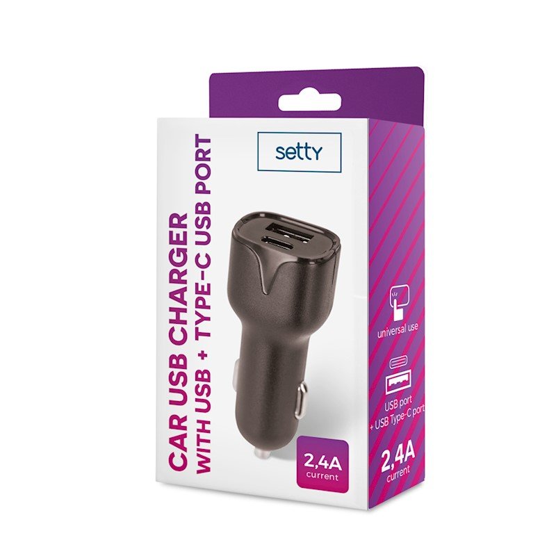 Auto lādētājs USB un USB-C 12 V GSM811