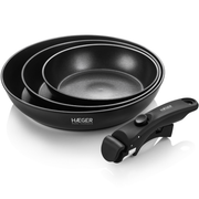 Haeger PA-C04.021A Easy Fit Pans Pannu komplekts ar noņemamu rokturi 3 gab.