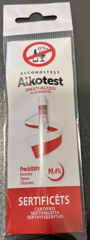 Alkohola testeris vienreiz lietojams