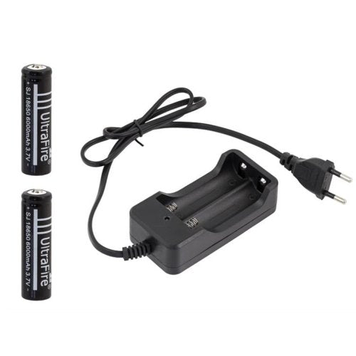 LC5 lādētāju komplekts ar 2 akumulatoriem 18650 6000 mAh.