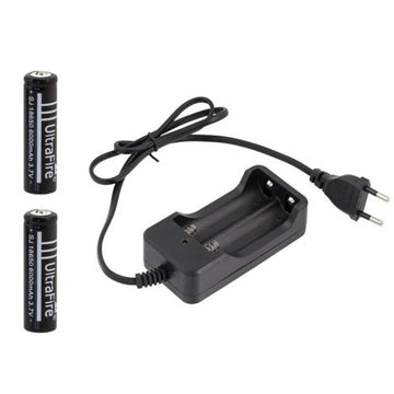 LC5 lādētāju komplekts ar 2 akumulatoriem 18650 6000 mAh.