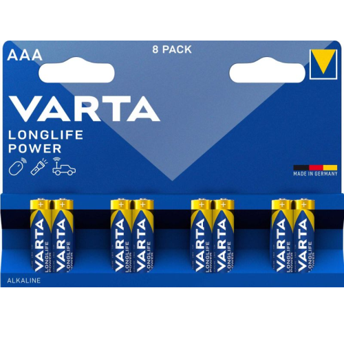 Varta LR03-8BB Longlife Power 4903 AAA (LR03) blistera iepakojumā 8 gab.