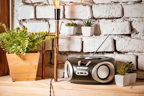 CD-MP3 boombox | USB | FM radio | AUX | Austiņu ligzda