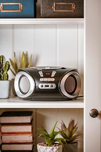 CD-MP3 boombox | USB | FM radio | AUX | Austiņu ligzda