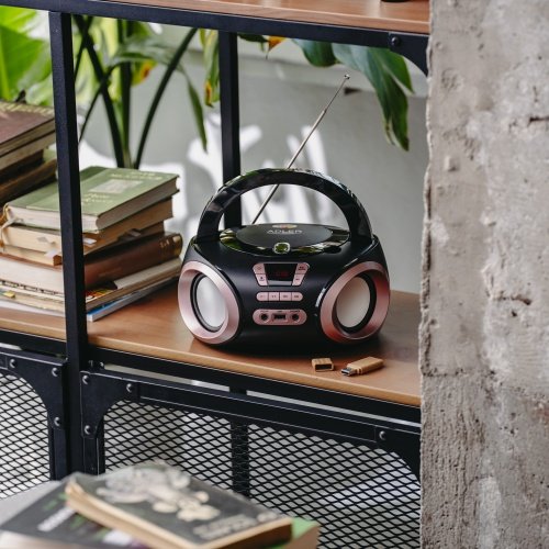 CD-MP3 boombox | USB | FM radio | AUX | Austiņu ligzda